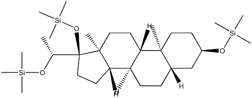 [[(20R)-5α-プレグナン-3α,17,20-トリイル]トリ(オキシ)]トリス(トリメチルシラン) 化学構造式