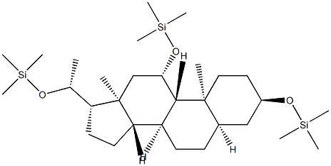 [[(20R)-5β-Pregnane-3α,11β,20-triyl]tri(oxy)]tris(trimethylsilane),33287-46-6,结构式