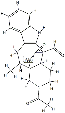 2-Acetyl-2,3,4,4a,11,12-hexahydro-12-methyl-14-oxo-1H-12a,5-(epoxymethano)pyrido[3',4':5,6]cyclohept[1,2-b]indole-5(6H)-carbaldehyde Structure