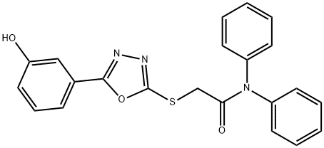 2-{[5-(3-hydroxyphenyl)-1,3,4-oxadiazol-2-yl]sulfanyl}-N,N-diphenylacetamide,332911-99-6,结构式