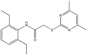 N-(2,6-diethylphenyl)-2-[(4,6-dimethylpyrimidin-2-yl)sulfanyl]acetamide Structure