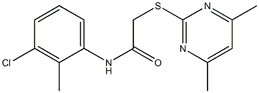 N-(3-chloro-2-methylphenyl)-2-[(4,6-dimethylpyrimidin-2-yl)sulfanyl]acetamide Structure