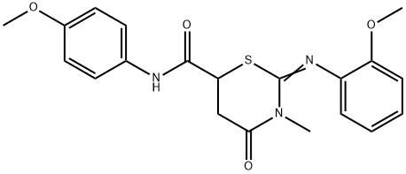 N-(4-methoxyphenyl)-2-[(2-methoxyphenyl)imino]-3-methyl-4-oxo-1,3-thiazinane-6-carboxamide Structure