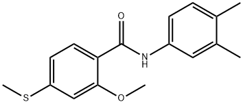 N-(3,4-dimethylphenyl)-2-methoxy-4-(methylsulfanyl)benzamide,335204-50-7,结构式