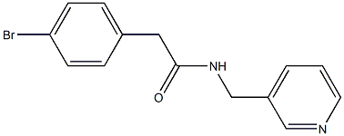 2-(4-bromophenyl)-N-(pyridin-3-ylmethyl)acetamide 化学構造式