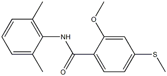 N-(2,6-dimethylphenyl)-2-methoxy-4-(methylsulfanyl)benzamide Struktur