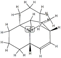 (1R,6aS)-3aβ,4,5,6,7,8,9,9a-オクタヒドロ-9aβ-メチル-1H-1,6a-エタノピリド[2,1,6-de]キノリジン 化学構造式