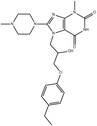 7-[3-(4-ethylphenoxy)-2-hydroxypropyl]-3-methyl-8-(4-methylpiperazin-1-yl)-3,7-dihydro-1H-purine-2,6-dione 结构式