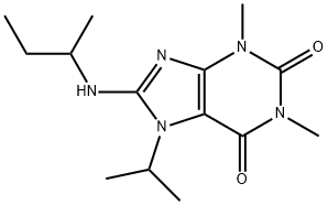 8-(sec-butylamino)-7-isopropyl-1,3-dimethyl-3,7-dihydro-1H-purine-2,6-dione Struktur