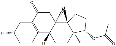 17β-(アセチルオキシ)-3β-フルオロエストラ-5(10)-エン-6-オン 化学構造式