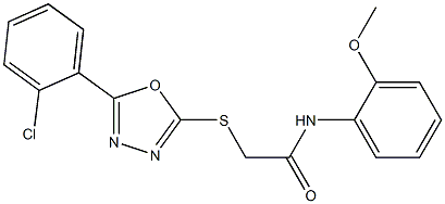 2-{[5-(2-chlorophenyl)-1,3,4-oxadiazol-2-yl]sulfanyl}-N-(2-methoxyphenyl)acetamide,336173-82-1,结构式