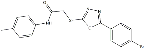 336174-90-4 2-{[5-(4-bromophenyl)-1,3,4-oxadiazol-2-yl]sulfanyl}-N-(4-methylphenyl)acetamide