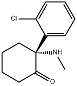 (R)-2-(2-クロロフェニル)-2β-(メチルアミノ)シクロヘキサノン 化学構造式