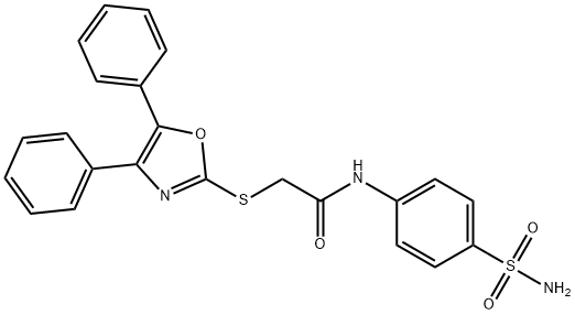 N-[4-(aminosulfonyl)phenyl]-2-[(4,5-diphenyl-1,3-oxazol-2-yl)sulfanyl]acetamide Struktur