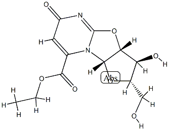 2,2'-anhydro-1-(beta-D-arabinofuranosyl)orotic acid ethyl ester Struktur