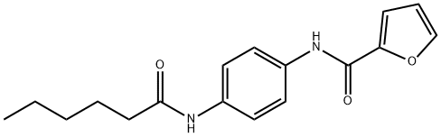 N-[4-(hexanoylamino)phenyl]-2-furamide 结构式