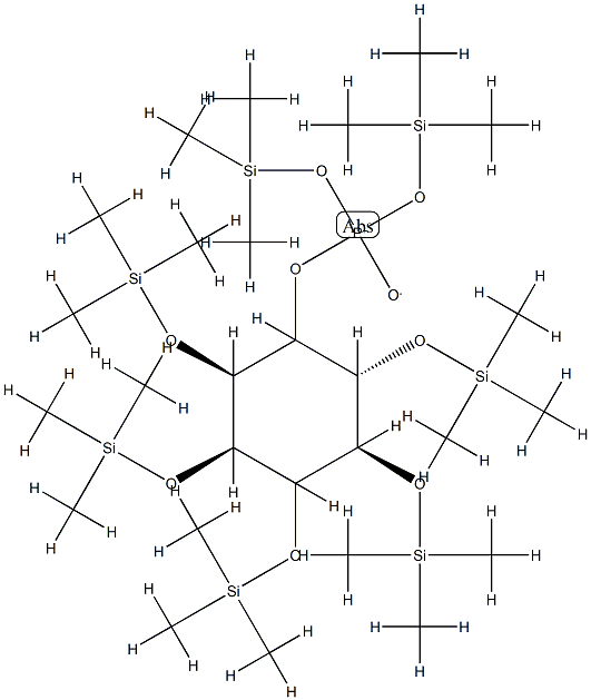 1-O,2-O,4-O,5-O,6-O-Pentakis(trimethylsilyl)-L-myo-inositol 3-[phosphoric acid bis(trimethylsilyl)] ester Structure