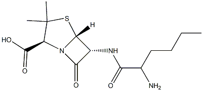 6α-[(2-アミノ-1-オキソヘキシル)アミノ]ペニシラン酸 化学構造式