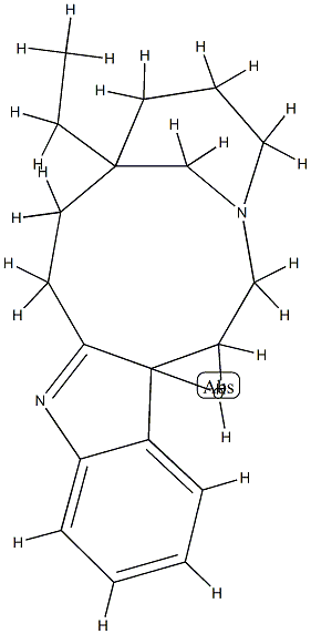 7-エチル-1,2,4,5,6,7,8,9-オクタヒドロ-14bH-3,7-メタノアザシクロウンデシノ[5,4-b]インドール-14b-オール 化学構造式