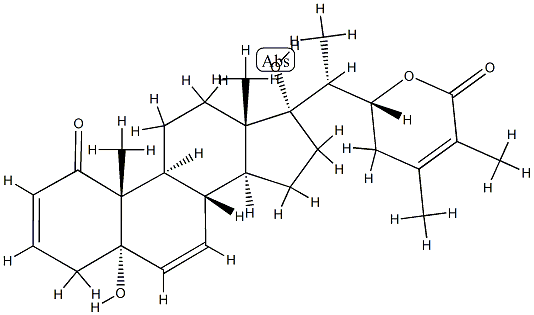 (22R)-5,17,22-Trihydroxy-1-oxo-5α-ergosta-2,6,24-trien-26-oic acid δ-lactone,33903-20-7,结构式
