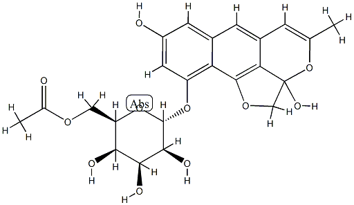 33984-70-2 2,2a-Dihydro-2a,8-dihydroxy-4-methylbenzo[g]furo[2,3,4-ij][2]benzopyran-10-yl 6-O-acetyl-β-D-glucopyranoside