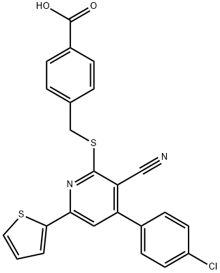 4-({[4-(4-chlorophenyl)-3-cyano-6-(2-thienyl)-2-pyridinyl]sulfanyl}methyl)benzoic acid|4-({[4-(4-氯苯基)-3-氰基-6-(噻吩-2-基)吡啶-2-基]硫烷基}甲基)苯甲酸