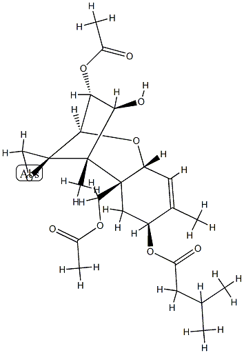 12,13-エポキシトリコテカ-9-エン-3α,4β,8α,15-テトラオール3,15-ジアセタート8-イソバレラート 化学構造式