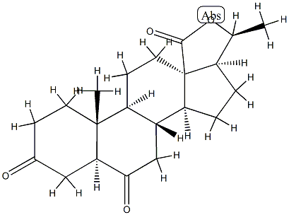 (20S)-20-ヒドロキシ-3,6-ジオキソ-5α-プレグナン-18-酸γ-ラクトン 化学構造式