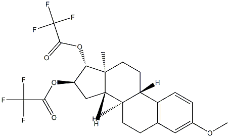 3-Methoxyestra-1,3,5(10)-triene-16α,17β-diol bis(trifluoroacetate) Struktur