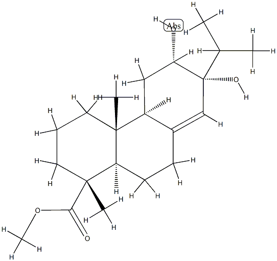 (1R)-1,2,3,4,4a,4bα,5,6,7,9,10,10aα-Dodecahydro-6α,7α-dihydroxy-1,4aβ-dimethyl-7-isopropylphenanthrene-1α-carboxylic acid methyl ester Struktur
