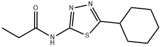 N-(5-cyclohexyl-1,3,4-thiadiazol-2-yl)propanamide,342594-15-4,结构式