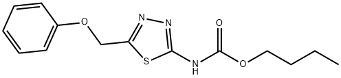 butyl 5-(phenoxymethyl)-1,3,4-thiadiazol-2-ylcarbamate Struktur