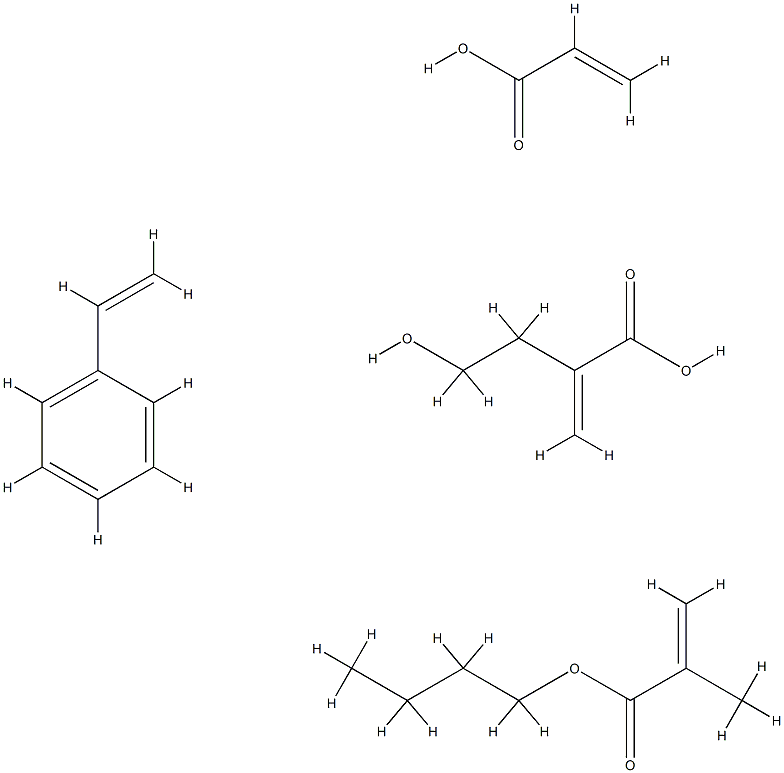 2-甲基-2-丙烯酸丁酯与乙烯基苯、2-丙烯酸-2-羟乙基酯和2-丙烯酸的聚合物 结构式