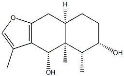 (4S)-4,4a,5,6,7,8,8aβ,9-オクタヒドロ-3,4aβ,5β-トリメチルナフト[2,3-b]フラン-4β,6β-ジオール 化学構造式