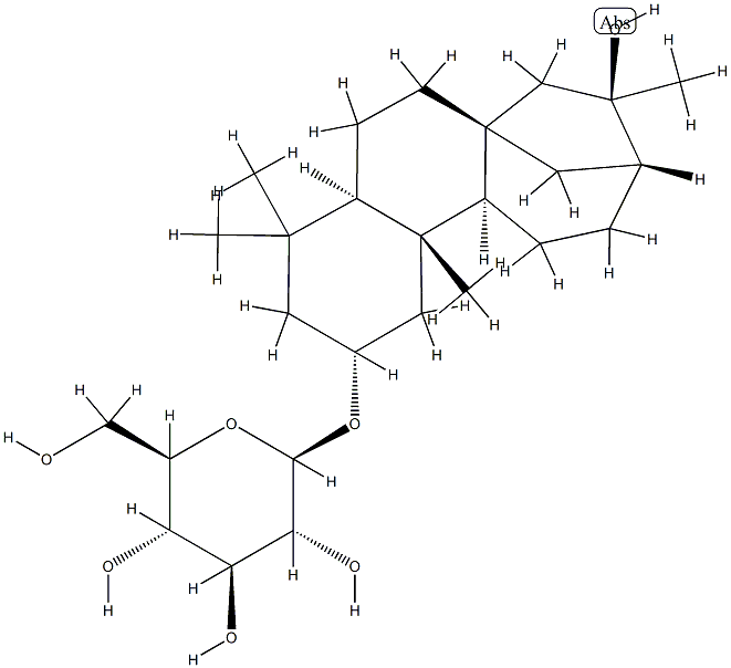 2β-(β-D-Glucopyranosyloxy)-16-hydroxykaurane Structure