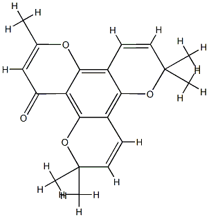 2,2,6,6,10-Pentamethyl-2H,6H,12H-benzo[1,2-b:3,4-b':5,6-b'']tripyran-12-one Structure