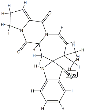 (2S,5'aS)-5'a,6'-ジヒドロ-8',8'-ジメチルスピロ[2H-インドール-2,7'(8'H)-[3H,5H]ピロロ[1',2':4,5]ピラジノ[1,2-a]アゼピン]-3,5',12'(1H,2'H)-トリオン 化学構造式