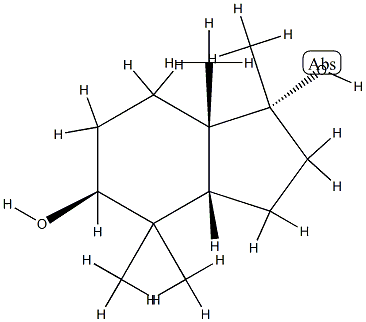 1H-Indene-1,5-diol, octahydro-1,4,4,7a-tetramethyl-, (1R,3aR,5S,7aS)-rel- (9CI) Struktur