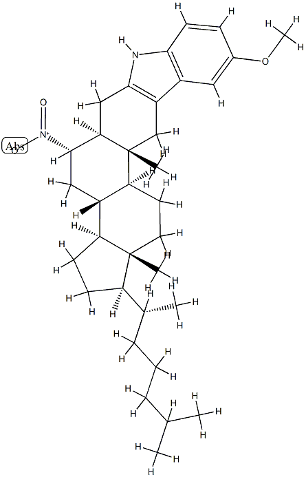 5'-Methoxy-6α-nitro-1'H-5α-cholest-2-eno[3,2-b]indole Structure