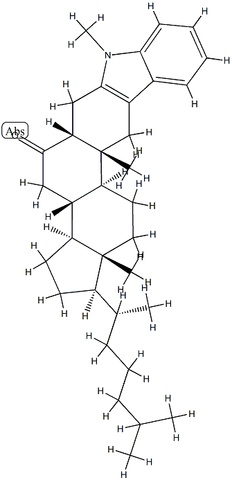 1'-Methyl-1'H-5β-cholest-2-eno[3,2-b]indol-6-one Struktur