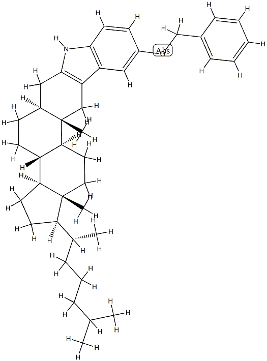 5'-Phenylmethoxy-1'H-5α-cholest-2-eno[3,2-b]indole Struktur