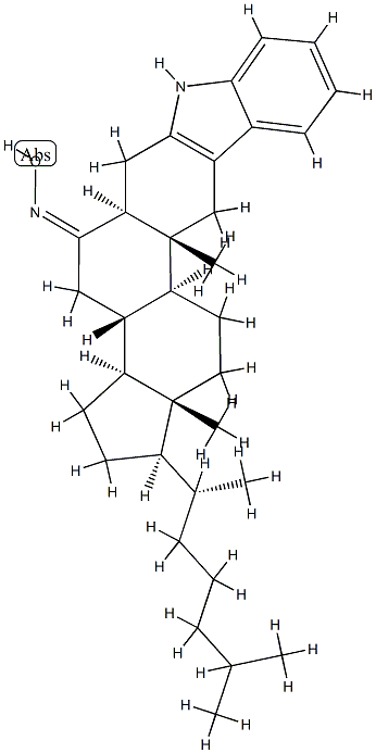 1'H-5α-Cholest-2-eno[3,2-b]indol-6-one oxime,34535-64-3,结构式