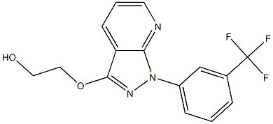2-[[1-(α,α,α-トリフルオロ-m-トリル)-1H-ピラゾロ[3,4-b]ピリジン-3-イル]オキシ]エタノール 化学構造式