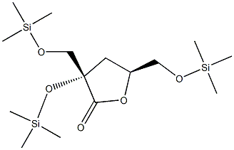 2-O,5-O-ビス(トリメチルシリル)-2-C-[[(トリメチルシリル)オキシ]メチル]-3-デオキシ-D-erythro-ペントン酸γ-ラクトン 化学構造式