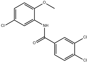 3,4-dichloro-N-(5-chloro-2-methoxyphenyl)benzamide Struktur