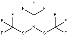 α,α,α-トリフルオロ-N-(トリフルオロメチル)-N-[(トリフルオロメチル)チオ]メタンスルフェンアミド 化学構造式