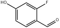 2-フルオロ-4-ヒドロキシベンズアルデヒド 化学構造式