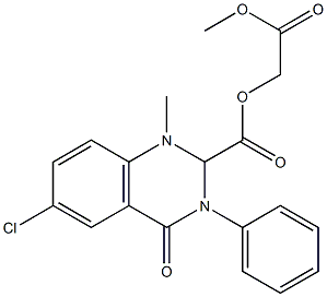 6-Chloro-3,4-dihydro-2-(methoxycarbonyl)-4-oxo-3-phenyl-2(1H)-quinazolineacetic acid methyl ester,34804-51-8,结构式