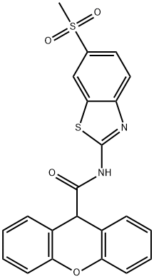 N-[6-(methylsulfonyl)-1,3-benzothiazol-2-yl]-9H-xanthene-9-carboxamide Structure