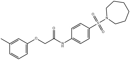 N-[4-(1-azepanylsulfonyl)phenyl]-2-(3-methylphenoxy)acetamide Structure